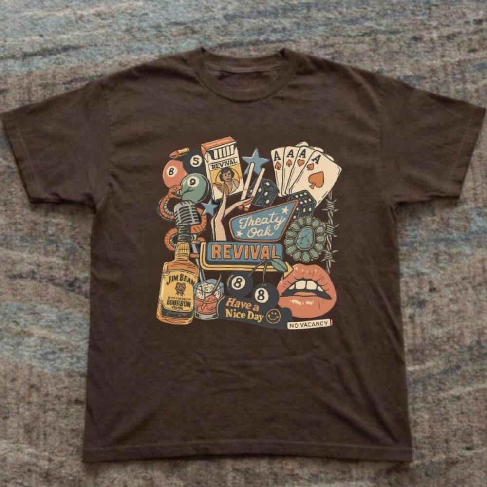 Gildan Brown T-Shirt, Treaty Oak Revival Band Tee